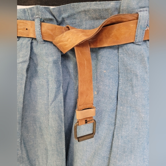 Denim & Striped Tee Dress, comes with Tan Belt. - Picture 2 of 9